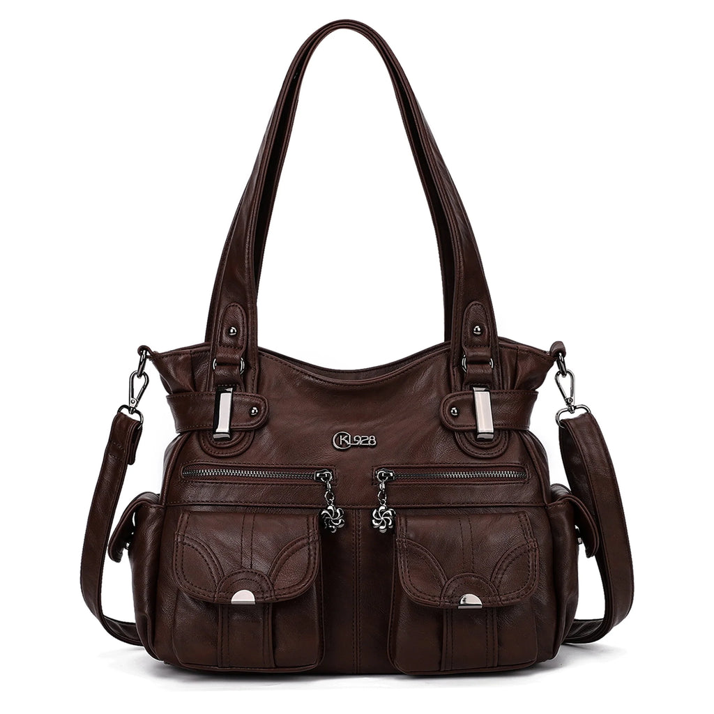 Large PU Leather Multi-Pocket Tote Bag D145825