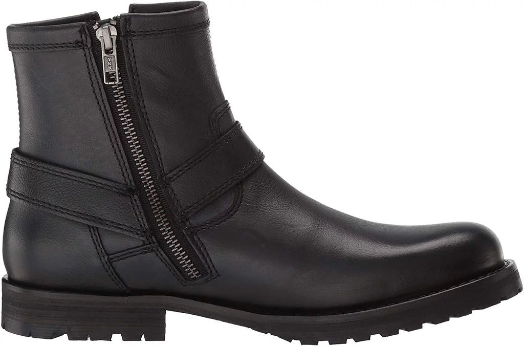 Black Harness Side Zipper Boots H5595