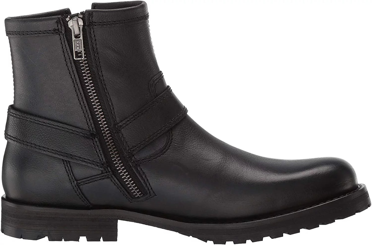 Black Harness Side Zipper Boots H5595