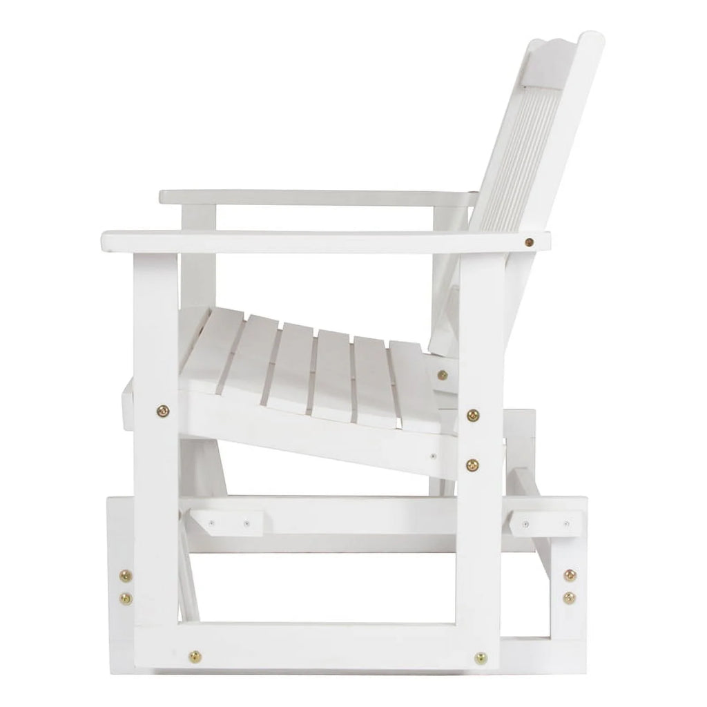 White Hardwood Outdoor Glider Loveseat R627