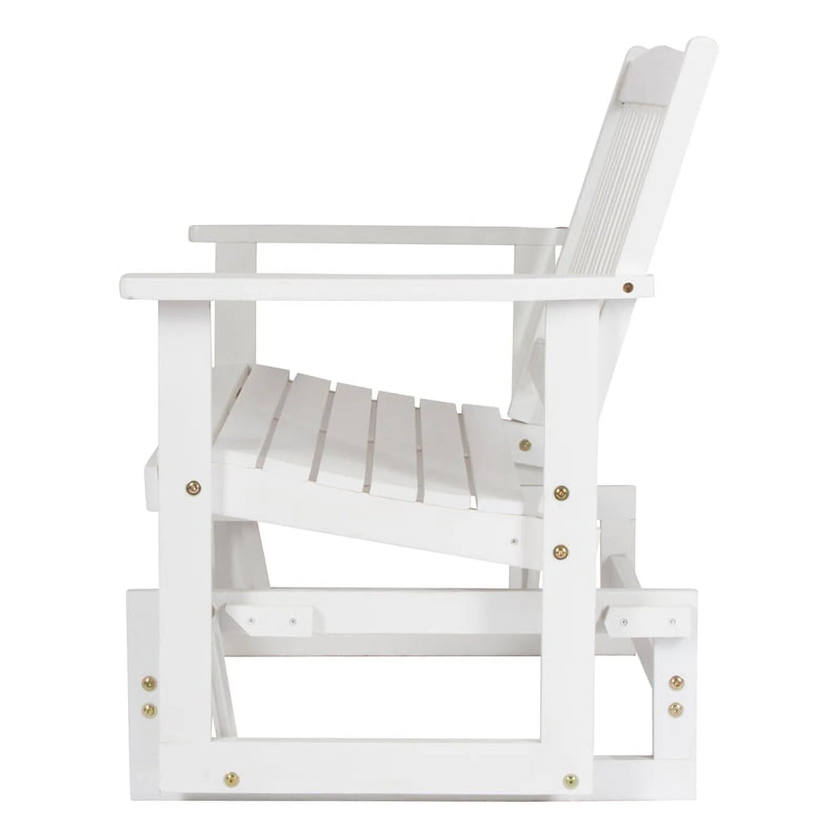 White Hardwood Outdoor Glider Loveseat R627