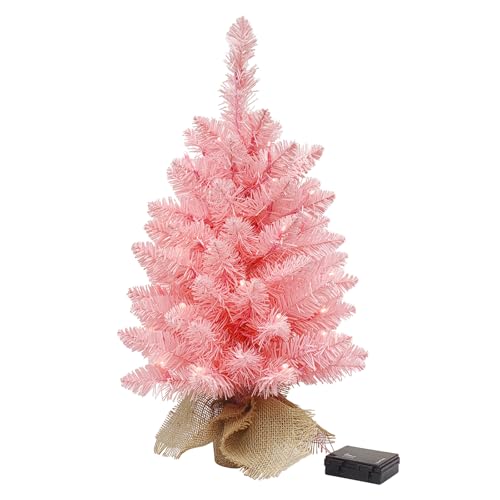 2ft Pre Lit Artificial Mini Christmas Tree with 50 Warm LED Lights G2326