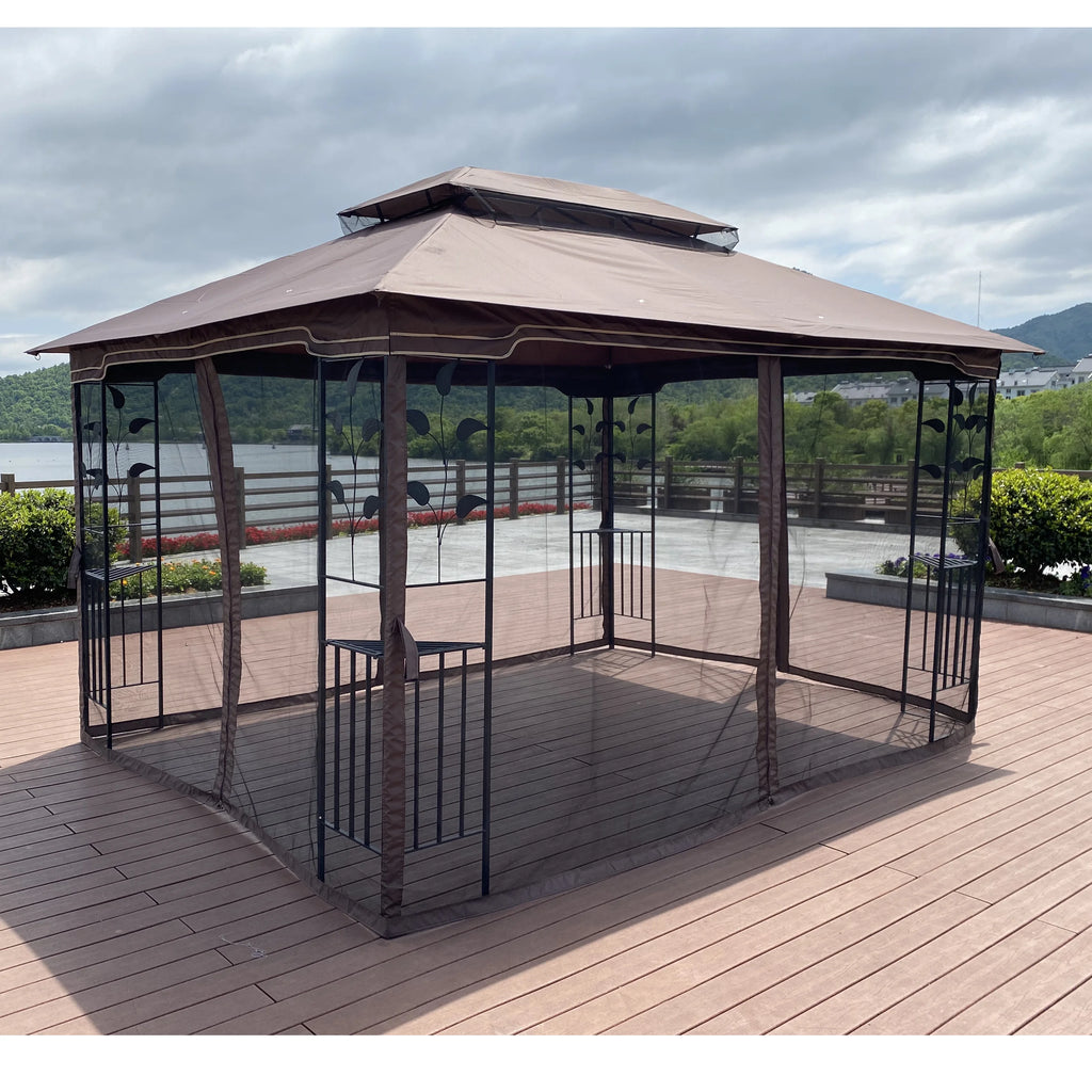 13x10 Ventilated Double Roof Canopy Tent with Detachable Mesh A68953