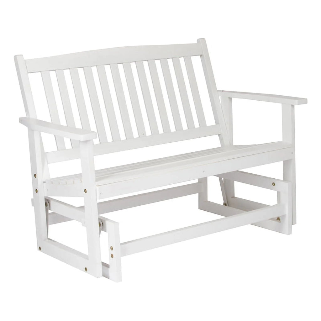 White Hardwood Outdoor Glider Loveseat R627