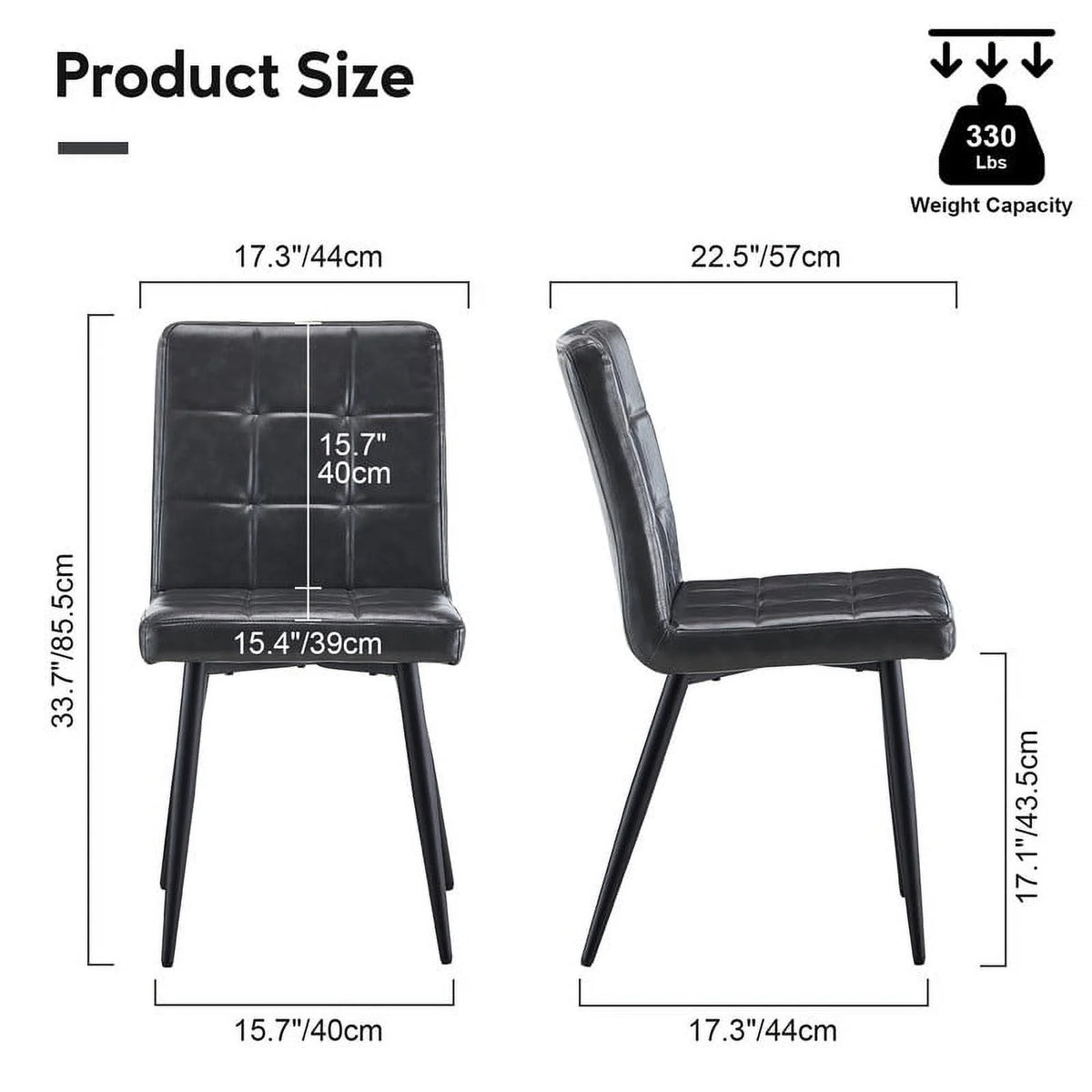 Faux Leather Upholstered Dining Chair Set of 2 Y17127