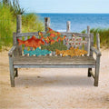 Quilted Coastal Fish Loveseat Bench N364
