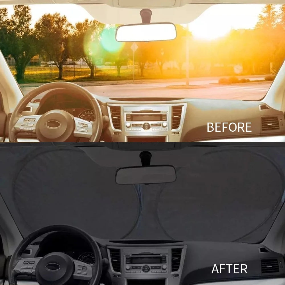 75.5"x 37.5" Silver Reflective Fabric Windshield Sun Shade D480670