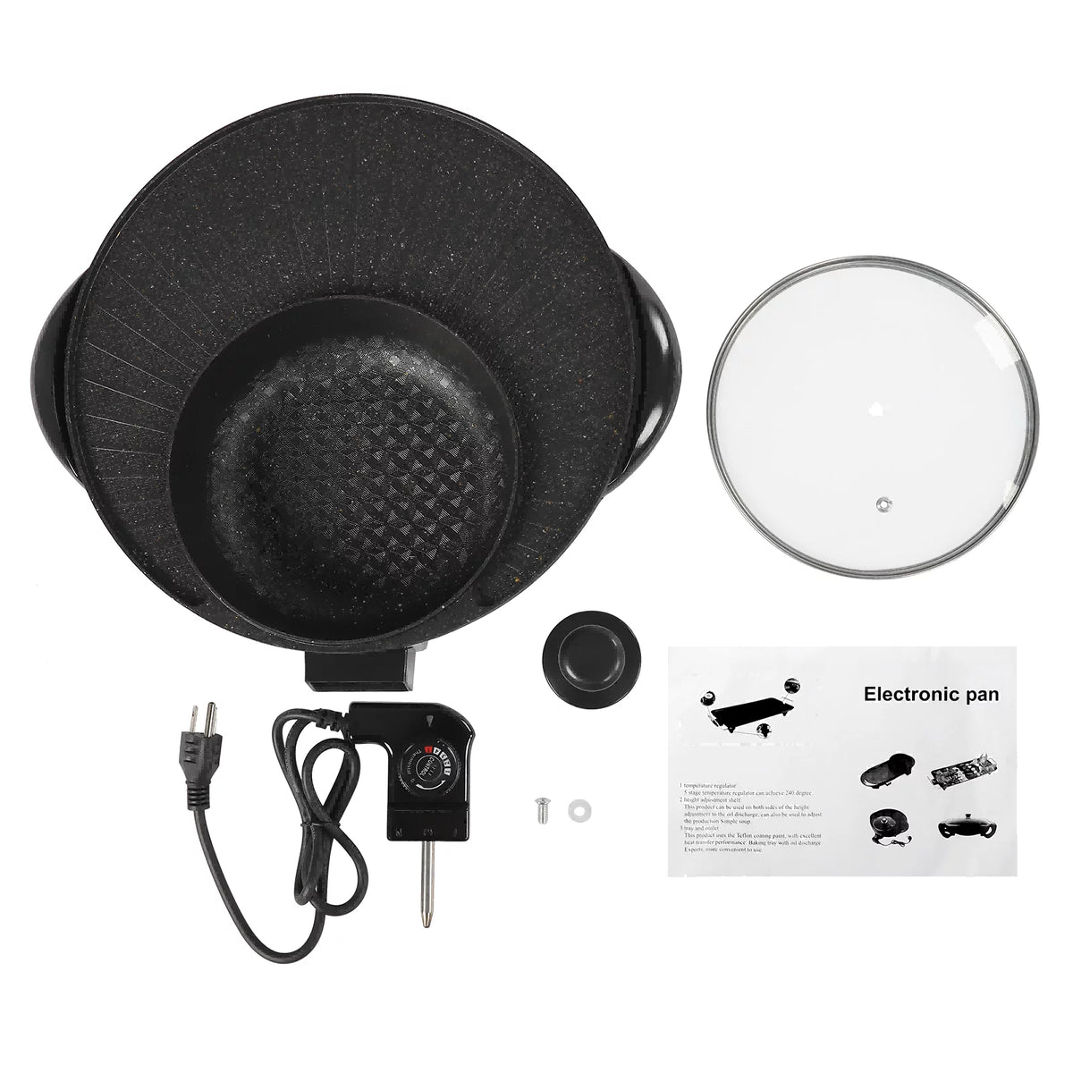 2 in 1 Electric Hot Pot Grill Cooker 1350W H93656