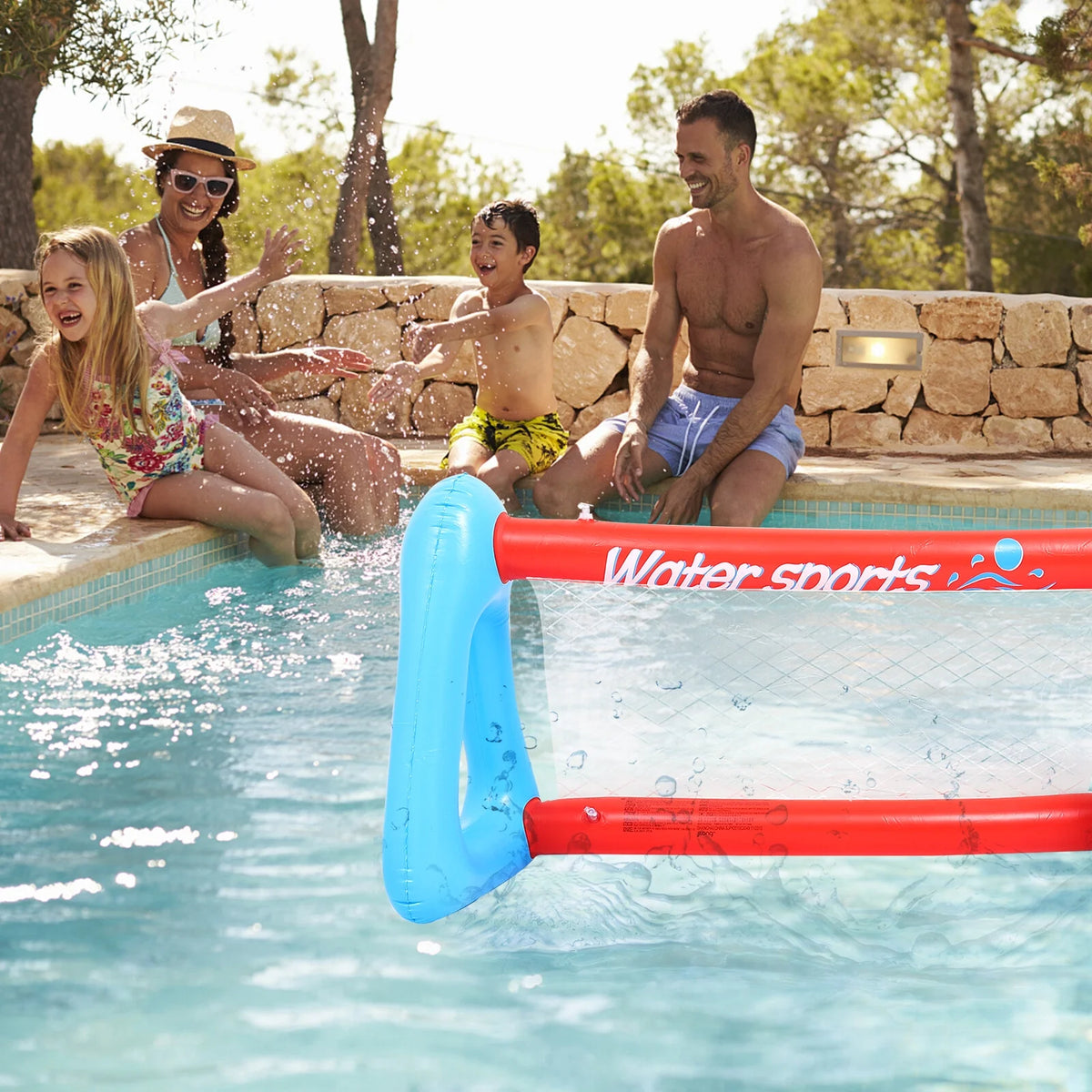 Inflatable Pool Float Set with Volleyball Net and Volleyballs L464