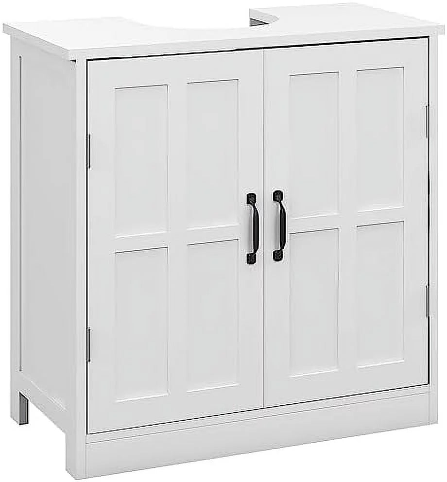 White Bathroom Vanity Cabinet with Double Doors and Adjustable Shelf S38738