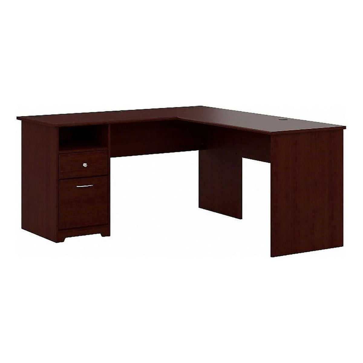 60" Harvest Cherry L Shaped Wood Computer Desk Y2105