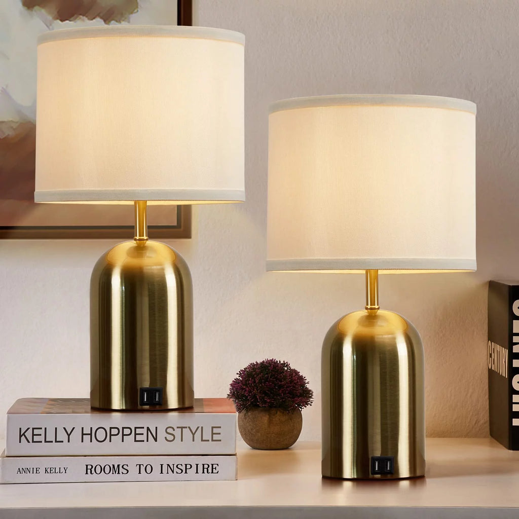 Touch Control Table Lamps Set of 2, 3 Way Dimmable with USB Charging Ports G888