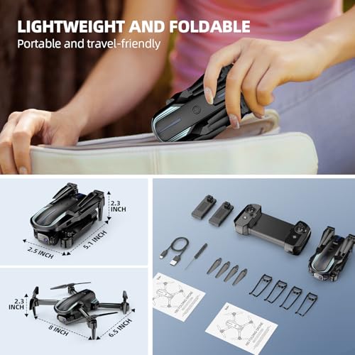 Mini Foldable Drone with 1080P HD Camera and 2 Batteries D1327