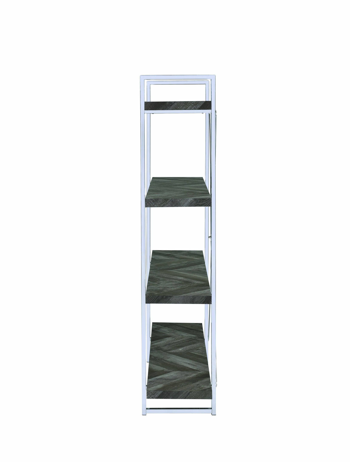 4 Shelf Wood and Metal Bookcase U811557