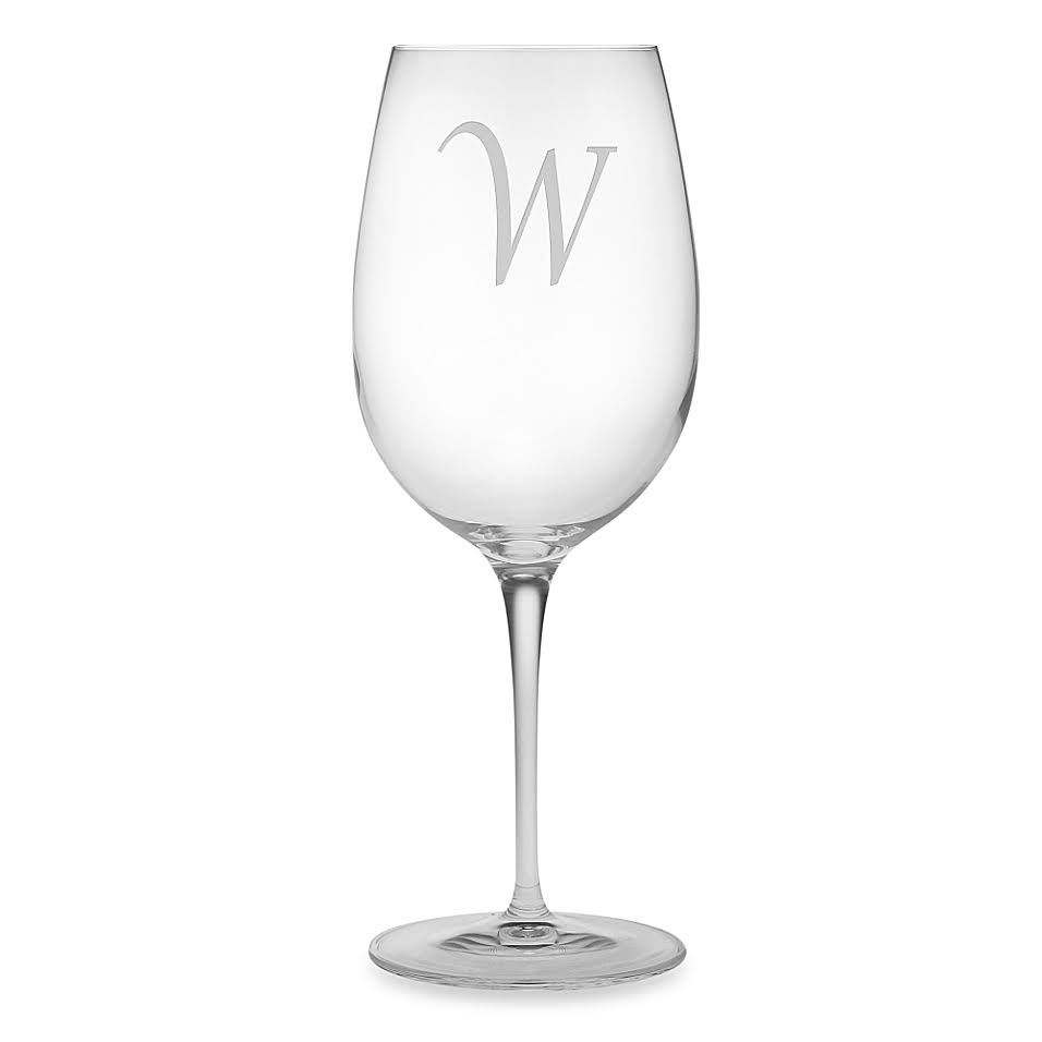 Monogrammed Script Letter W Wine Glasses Set of 4 B333843