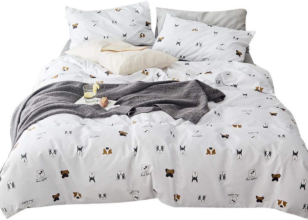 Rainbow Twin Cotton Duvet Cover with Zipper Ties, 1 Comforter Cover 2 Shams J48445