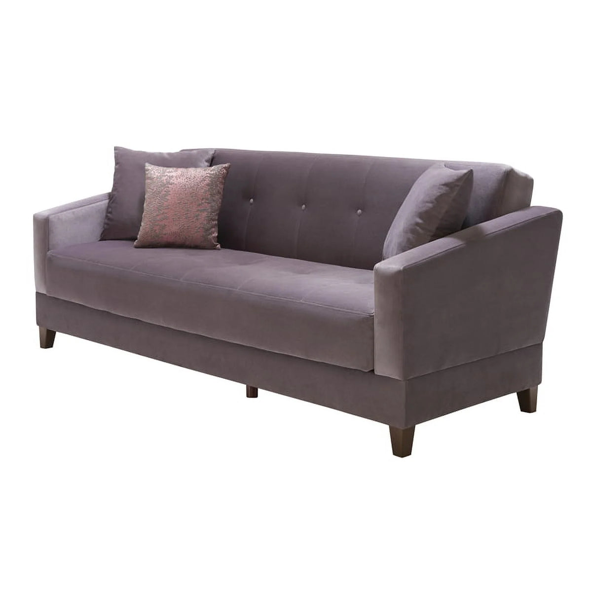 Gray 3-Seater Fabric and Wood Sofa Bed I81168