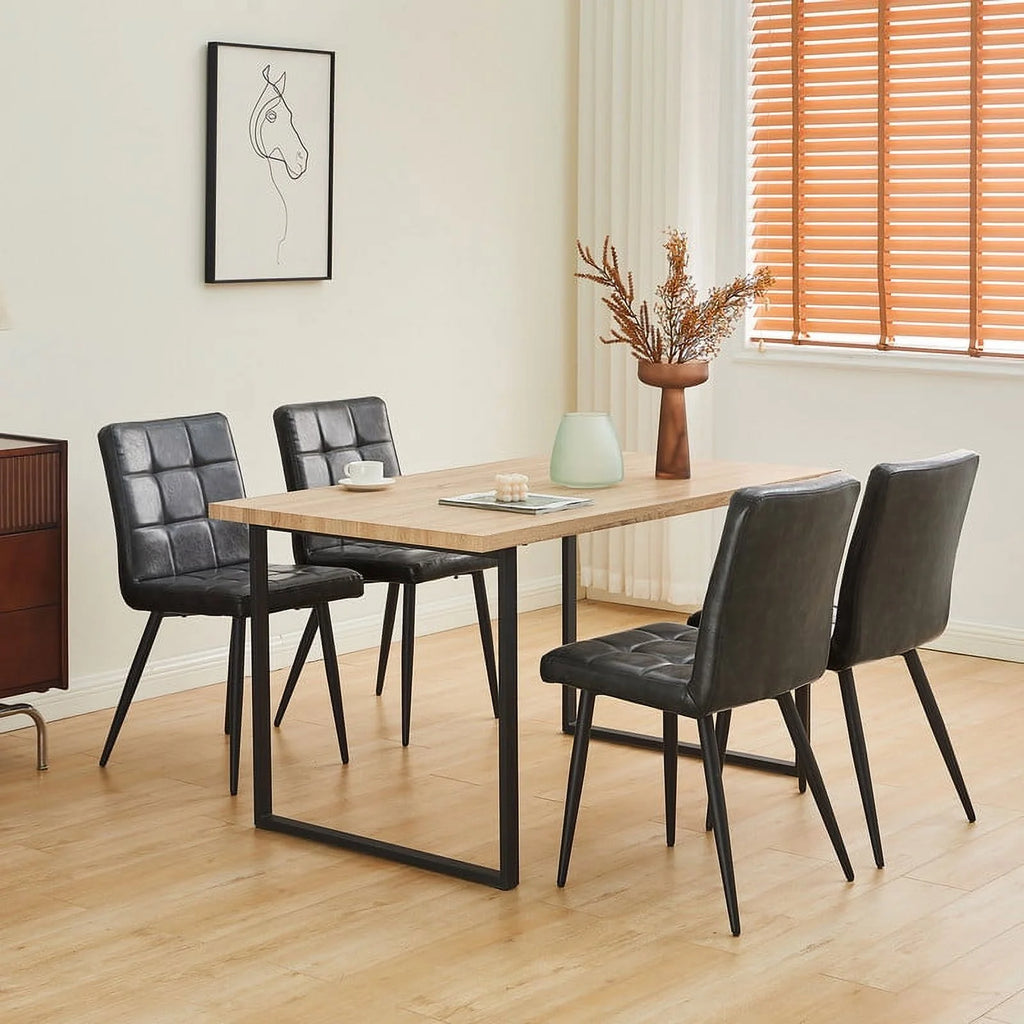 Faux Leather Upholstered Dining Chair Set of 2 Y17127