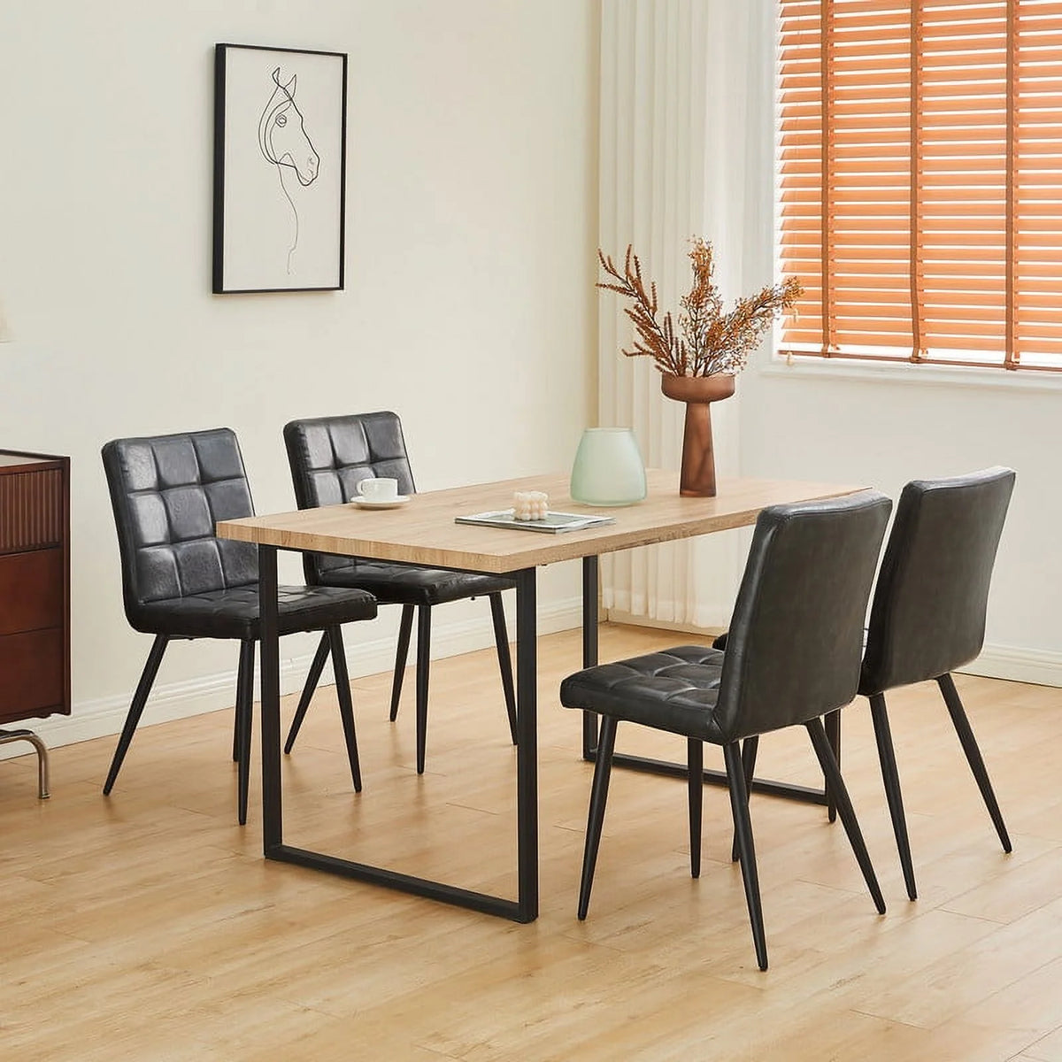 Faux Leather Upholstered Dining Chair Set of 2 Y17127