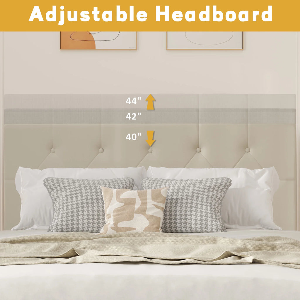 Queen Size Upholstered Storage Bed Frame with 4 Drawers O33101