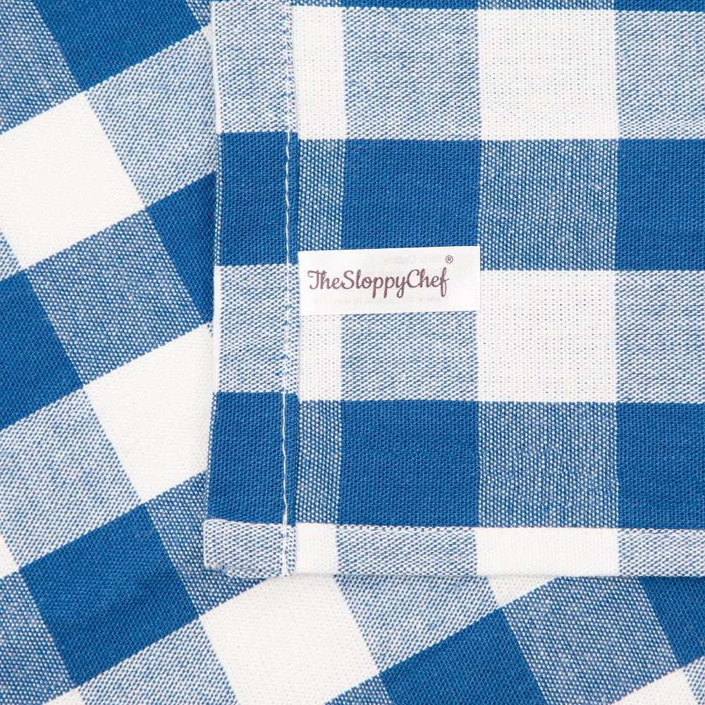 6 Pack Buffalo Plaid Kitchen Towels - 20 x 30 - Blue & White W32694