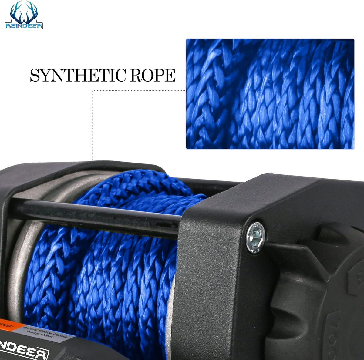 12V 3500 lb Electric Winch Kit Synthetic Rope with Hawse Fairlead Waterproof IP67 Wireless Remotes G97865