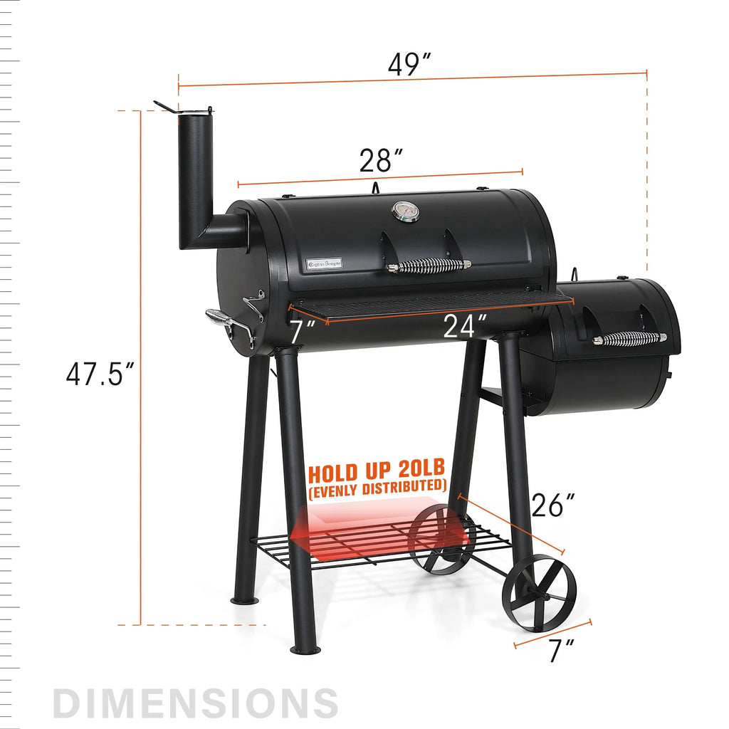 Charcoal Grill with Offset Smoker R1666