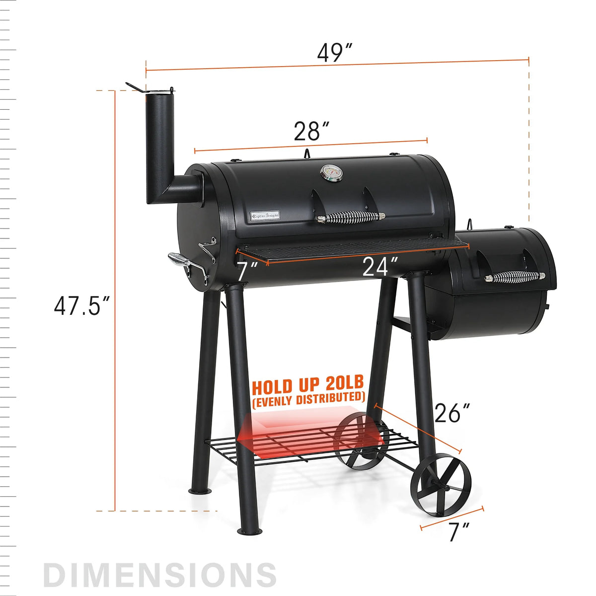 Charcoal Grill with Offset Smoker R1666
