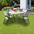 4 Ft White Round Folding Plastic Dining Table G760817