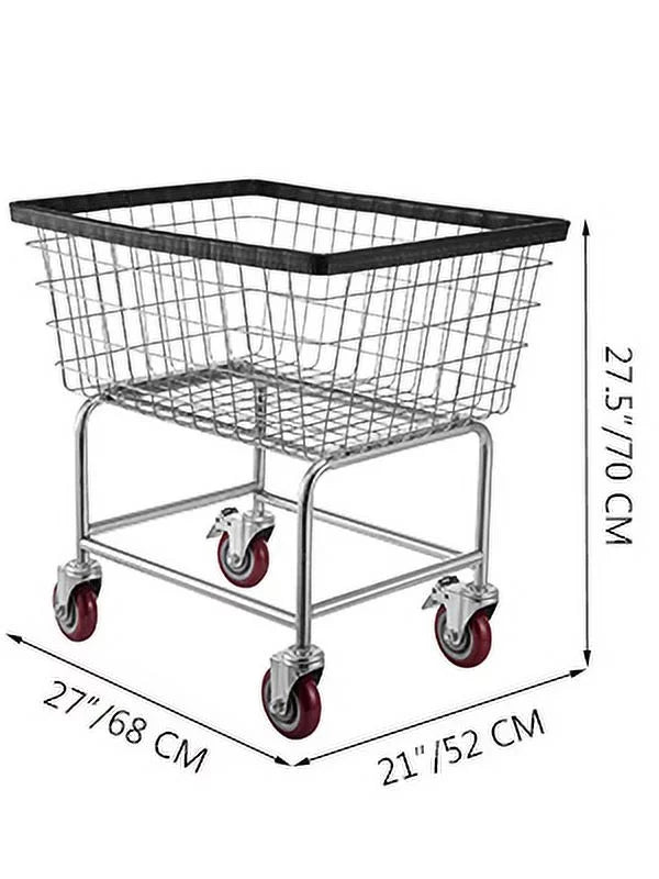 Wire Laundry Cart 2.2 Bushel Heavy Duty with Wheels O784