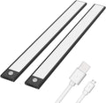 24 inch Wireless Motion Sensor Rechargeable LED Cabinet Lights Black 2 Pack K1662