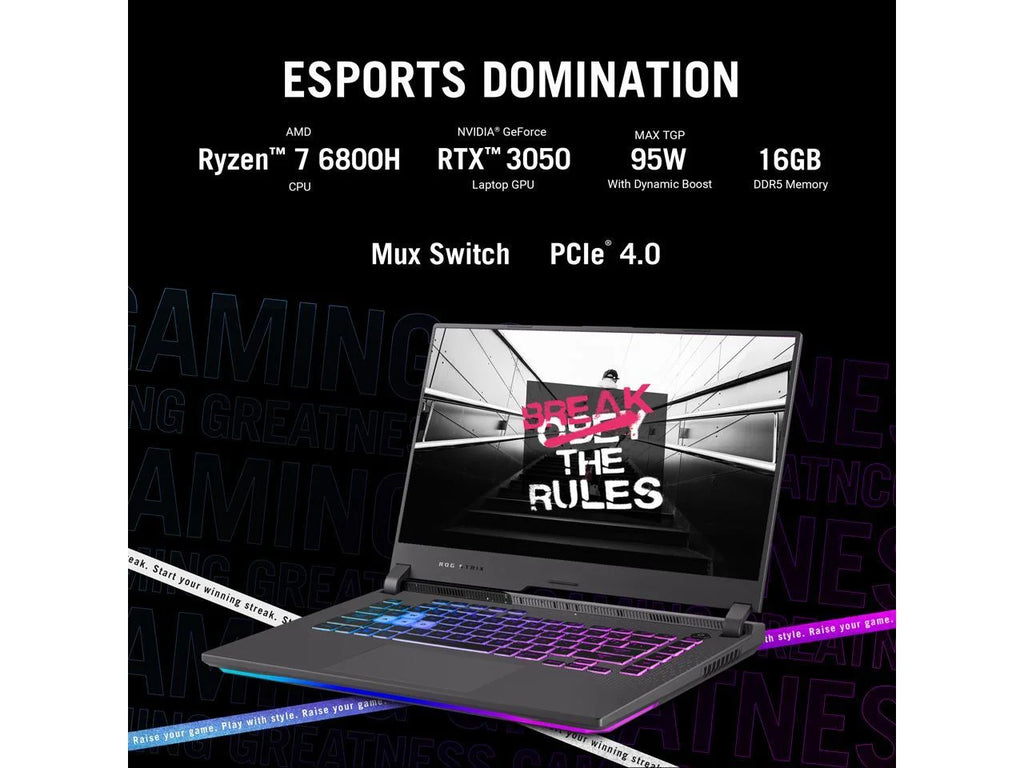 15.6" FHD 144Hz Gaming Laptop with GeForce RTX 3050, AMD Ryzen 7 6800HS, 16GB DDR5, 512GB PCIe SSD, Windows 11 R3499