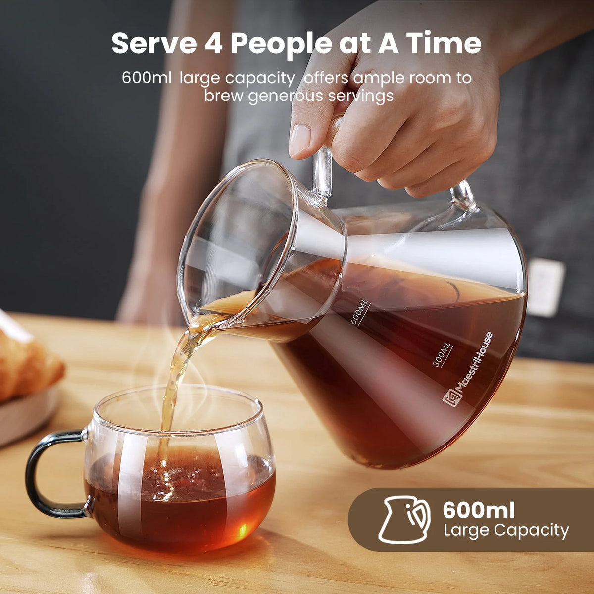 Pour Over Coffee Maker and 600ML Carafe V172