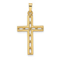 14k Gold Polished Solid Cross Pendant Necklace Z1774