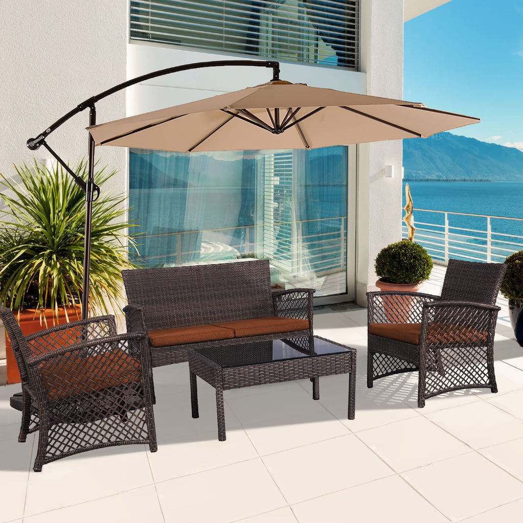 Orange Woven Rattan Sofa Set L312