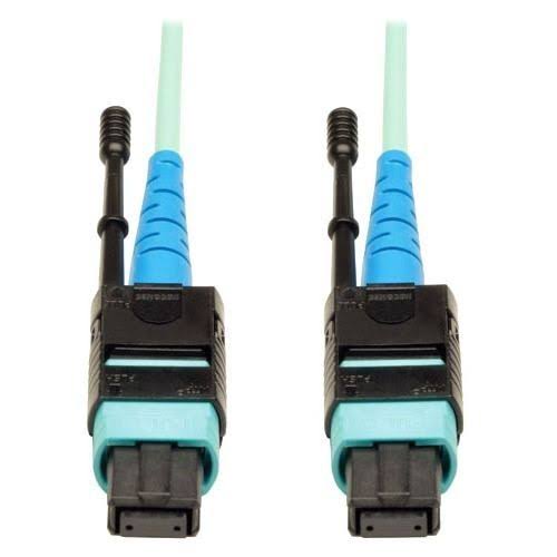 2m MTP/MPO Patch Cable 24 Fiber 100GbE Aqua OM3 Plenum Y967