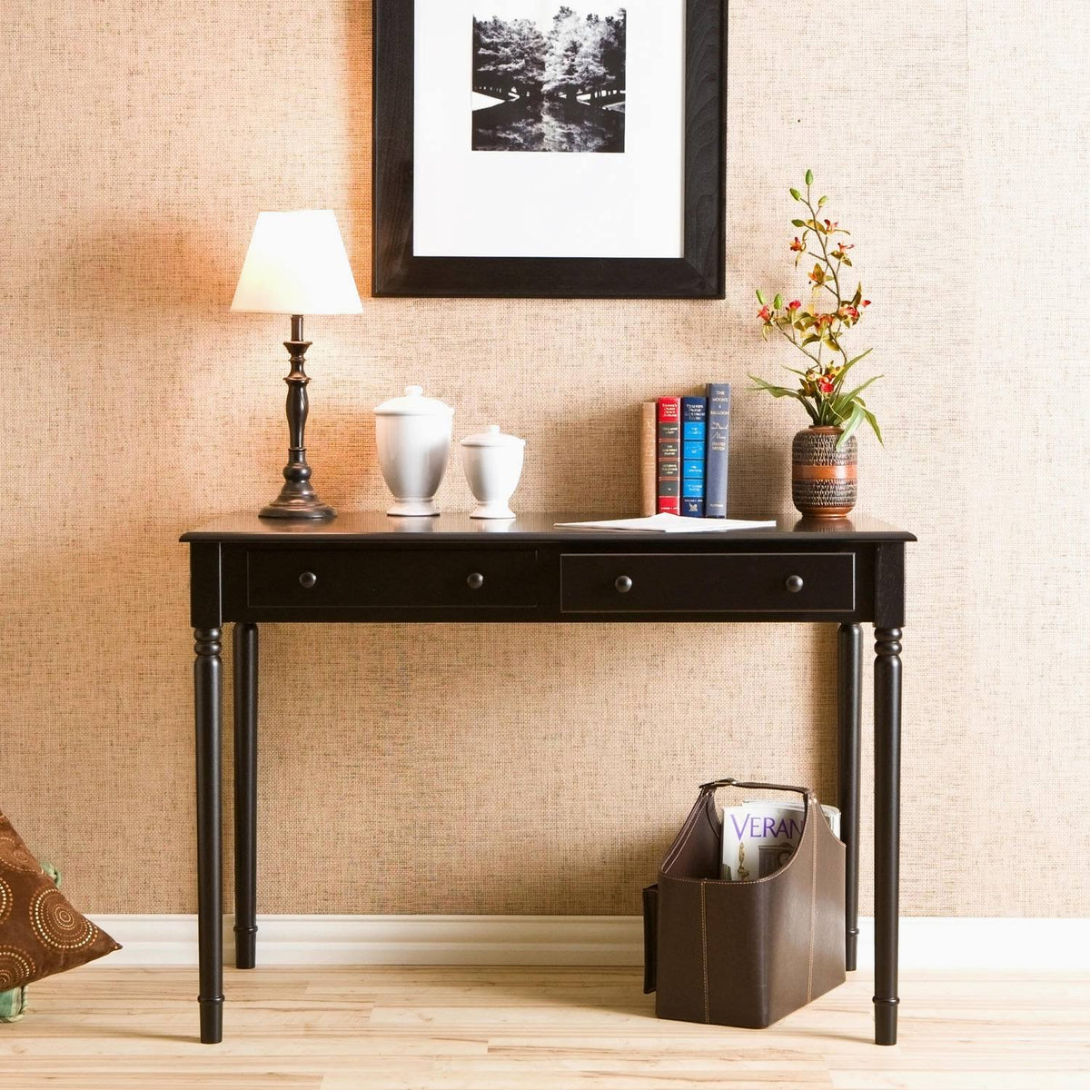 Black 2-Drawer Writing Desk W648346