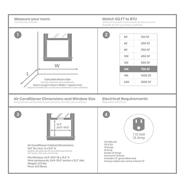14,000 BTU 115V Window Air Conditioner P6741