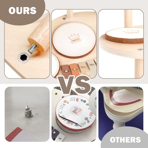9 in 1 Wooden Musical Instruments Drum Set with Xylophone A349465
