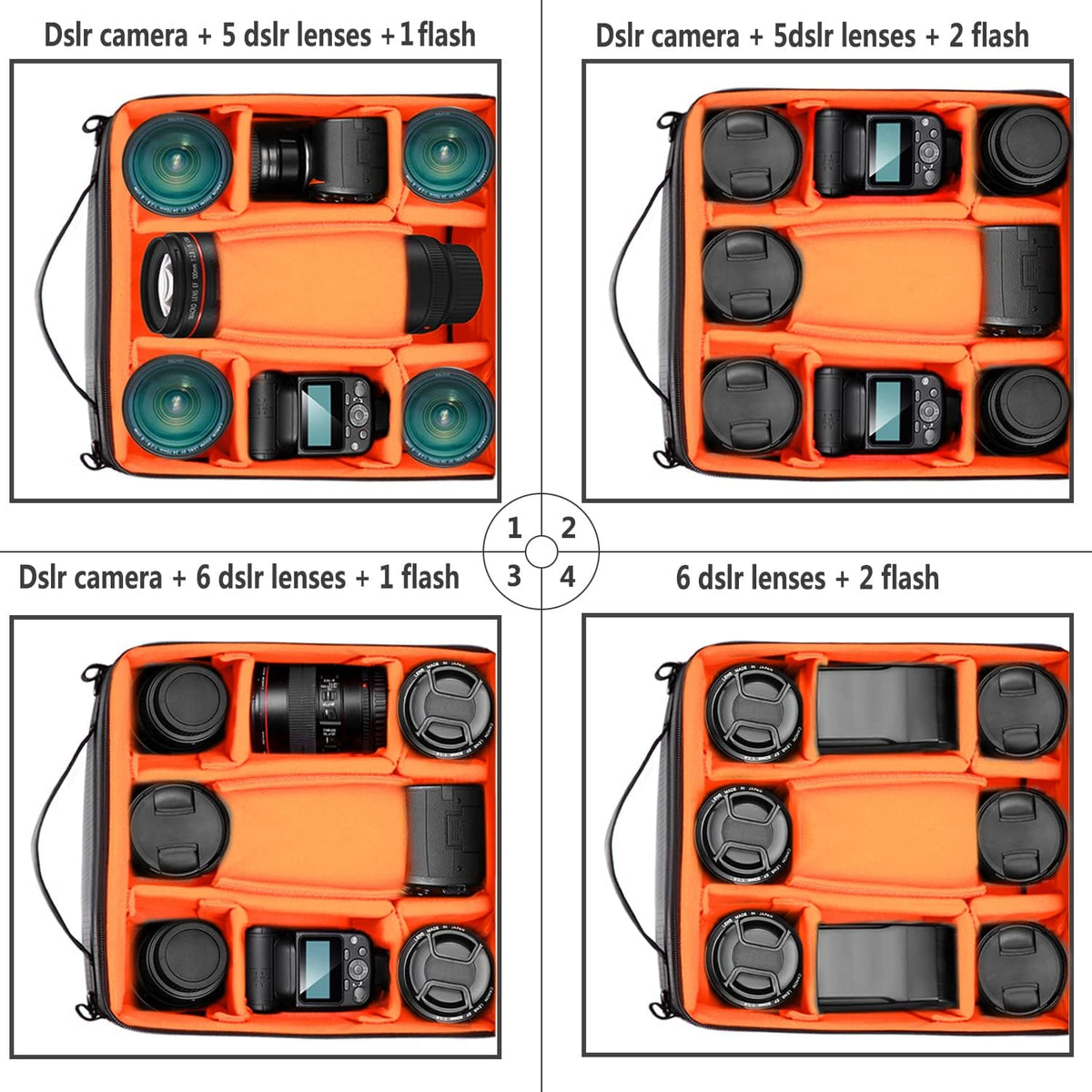 Flexible Partition Camera Padded Bag Insert Z384