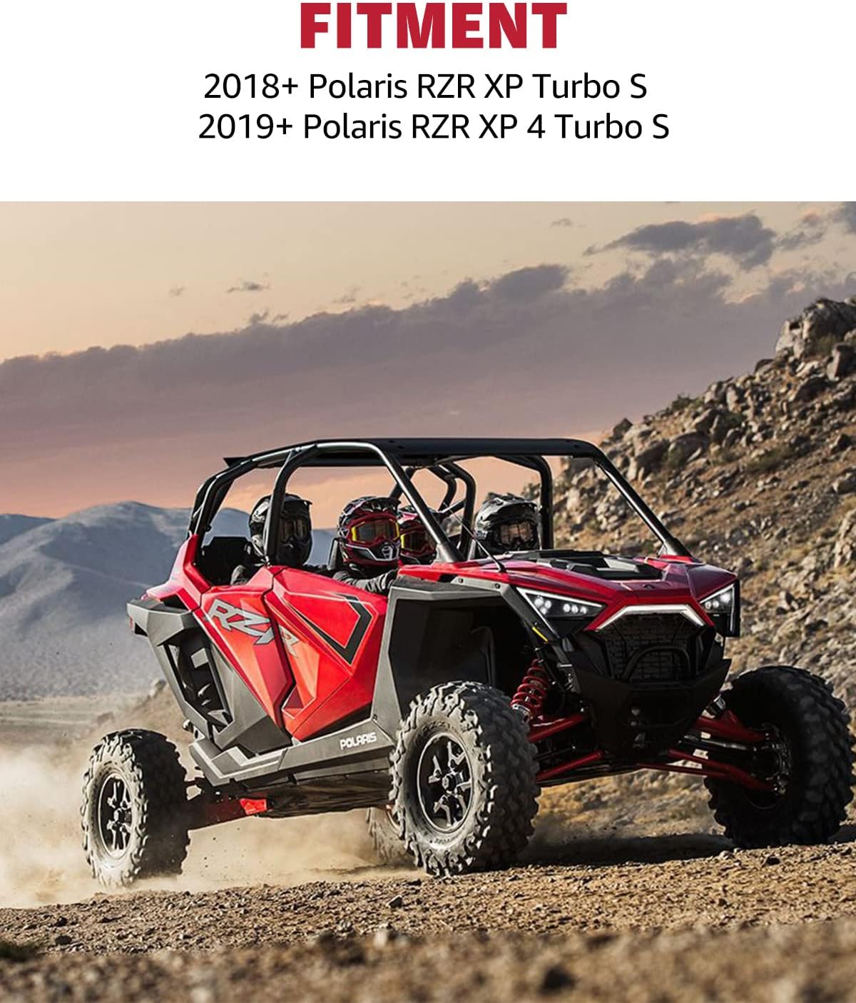 Rear Windshield for Polaris RZR XP 1000, Clear Polycarbonate Rear Full Window E609
