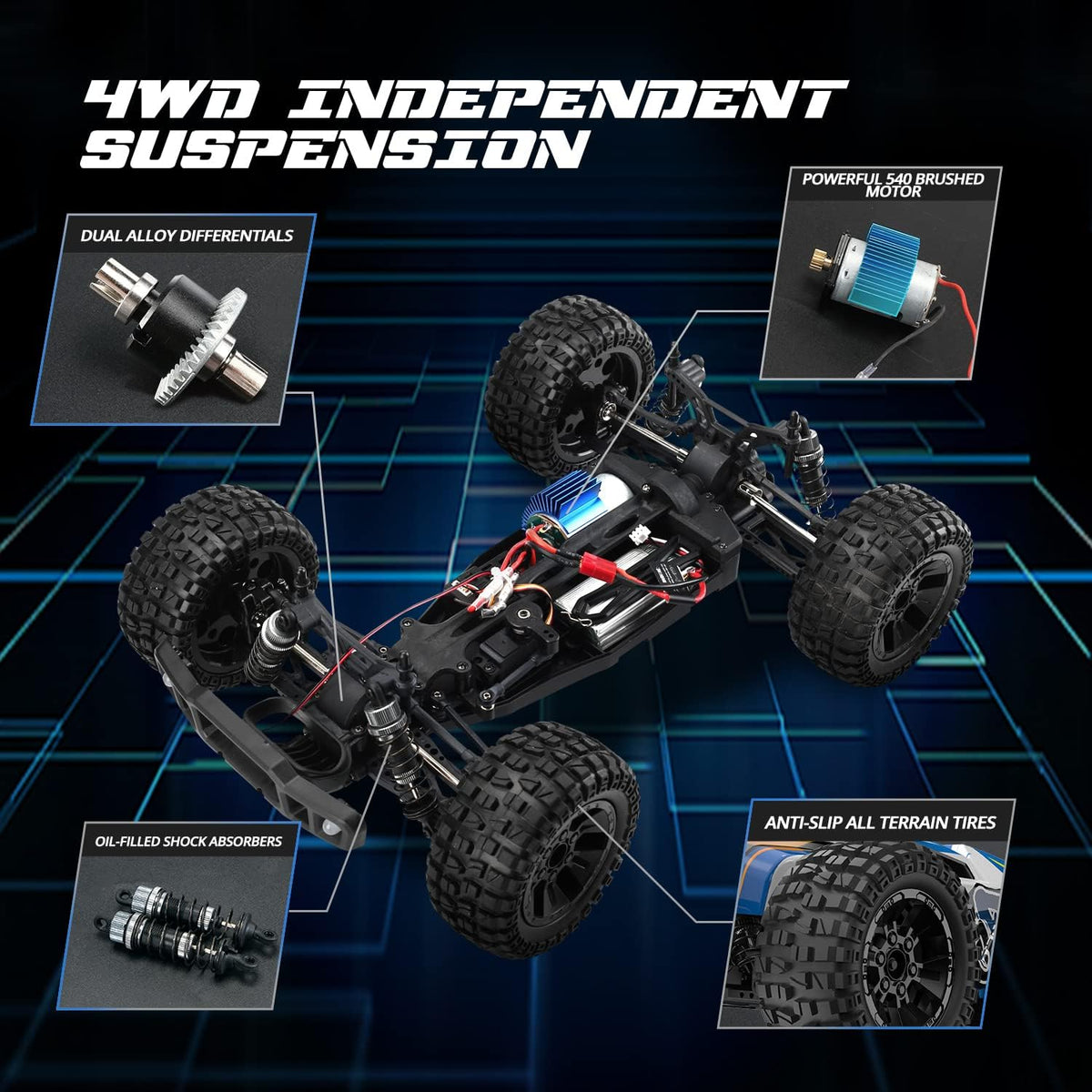 Remote Control Car 1:10 Scale 4WD Off Road Monster Truck D849