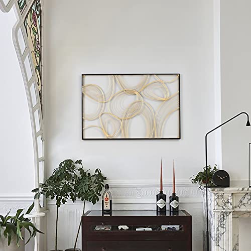 36" Gold Metal Wall Art with Black Frame R64096