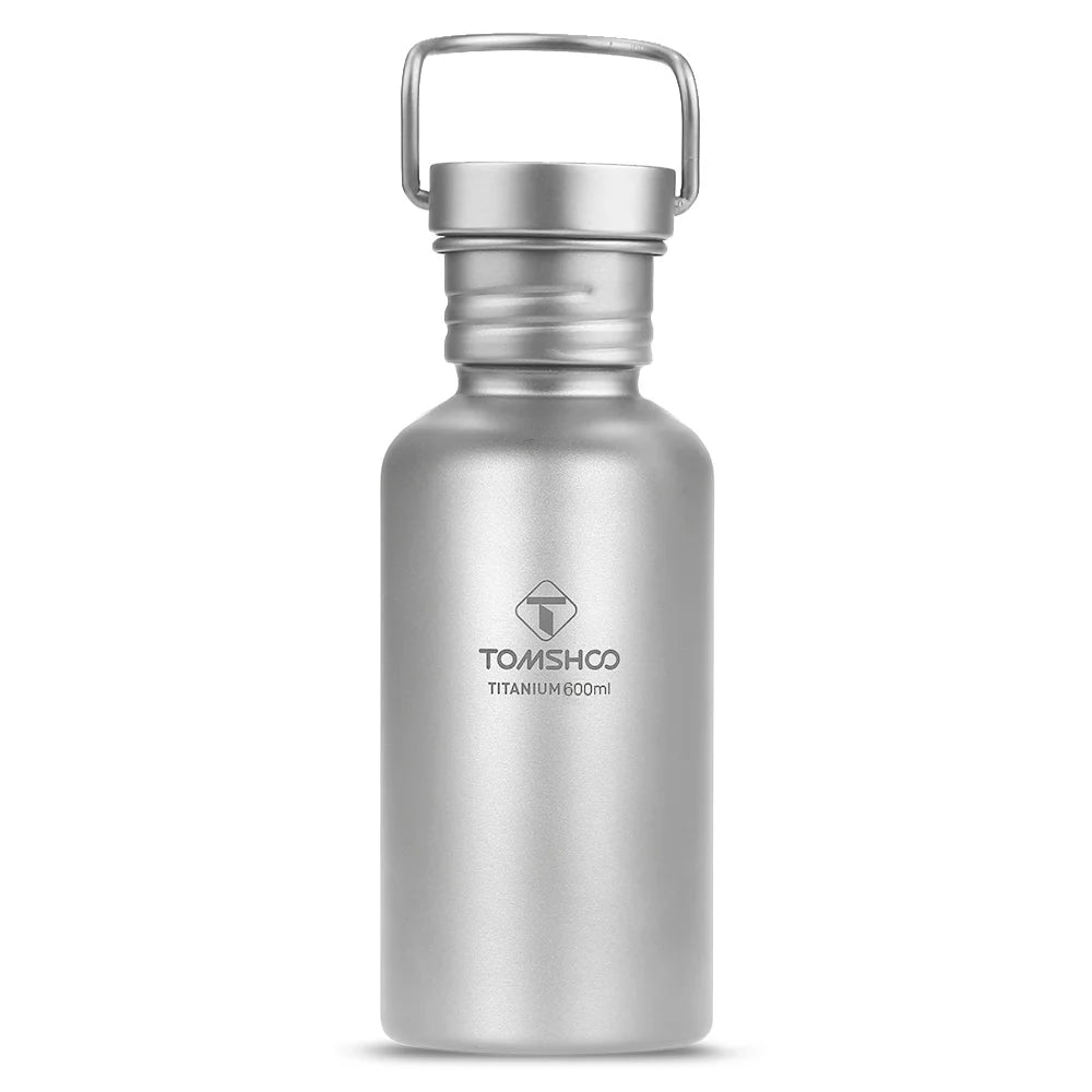 600ml Full Titanium Water Bottle with Extra Lid Ultralight X189
