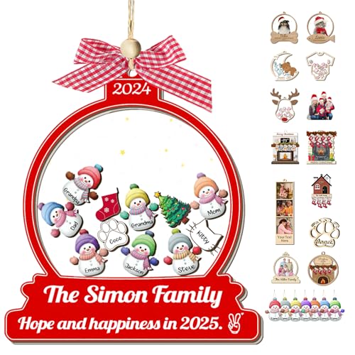 Christmas Ornament Family of 2 3 4 5 6 7 8 Wooden H596