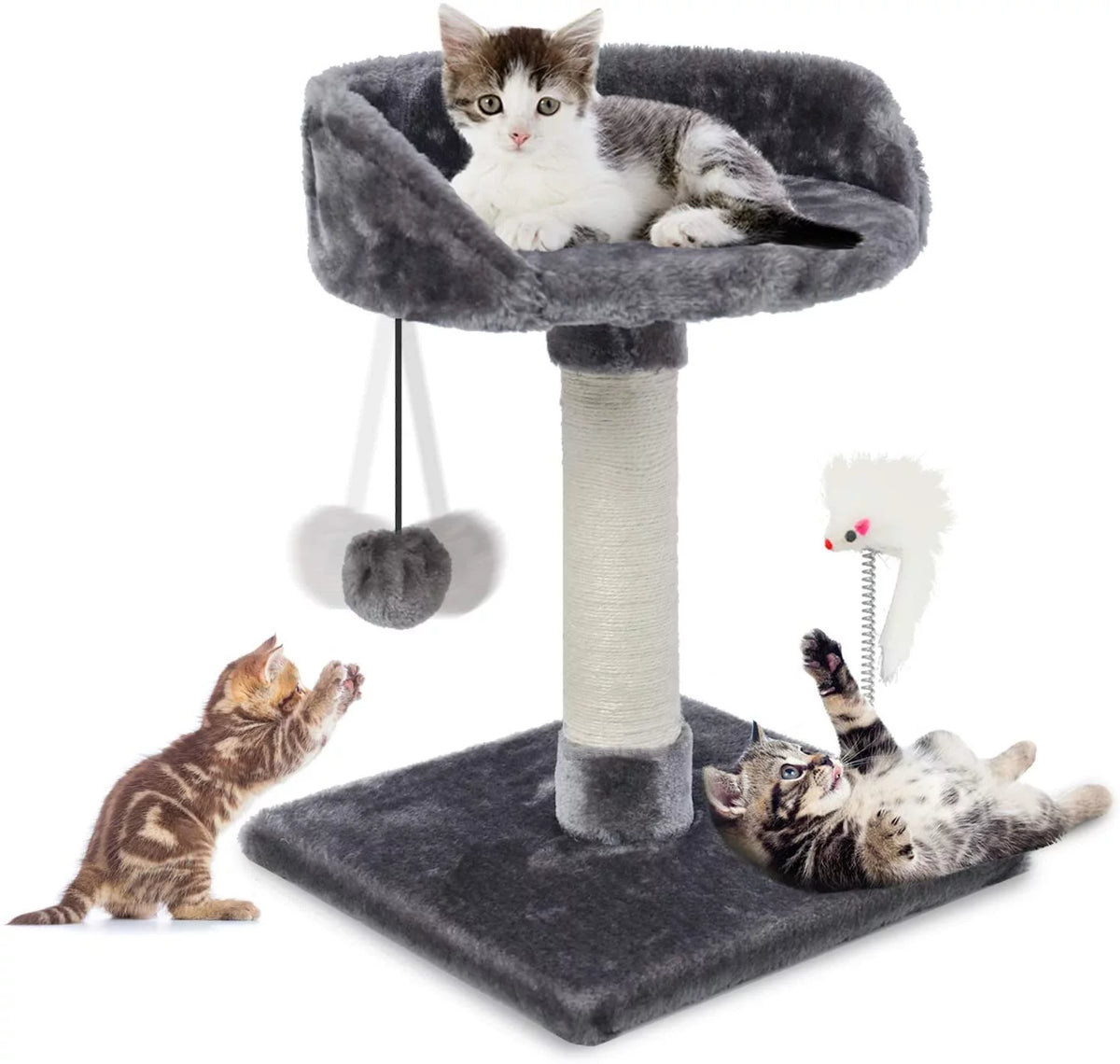 17" Cat Tree Climb Tower with Condo and Perches Gray R104