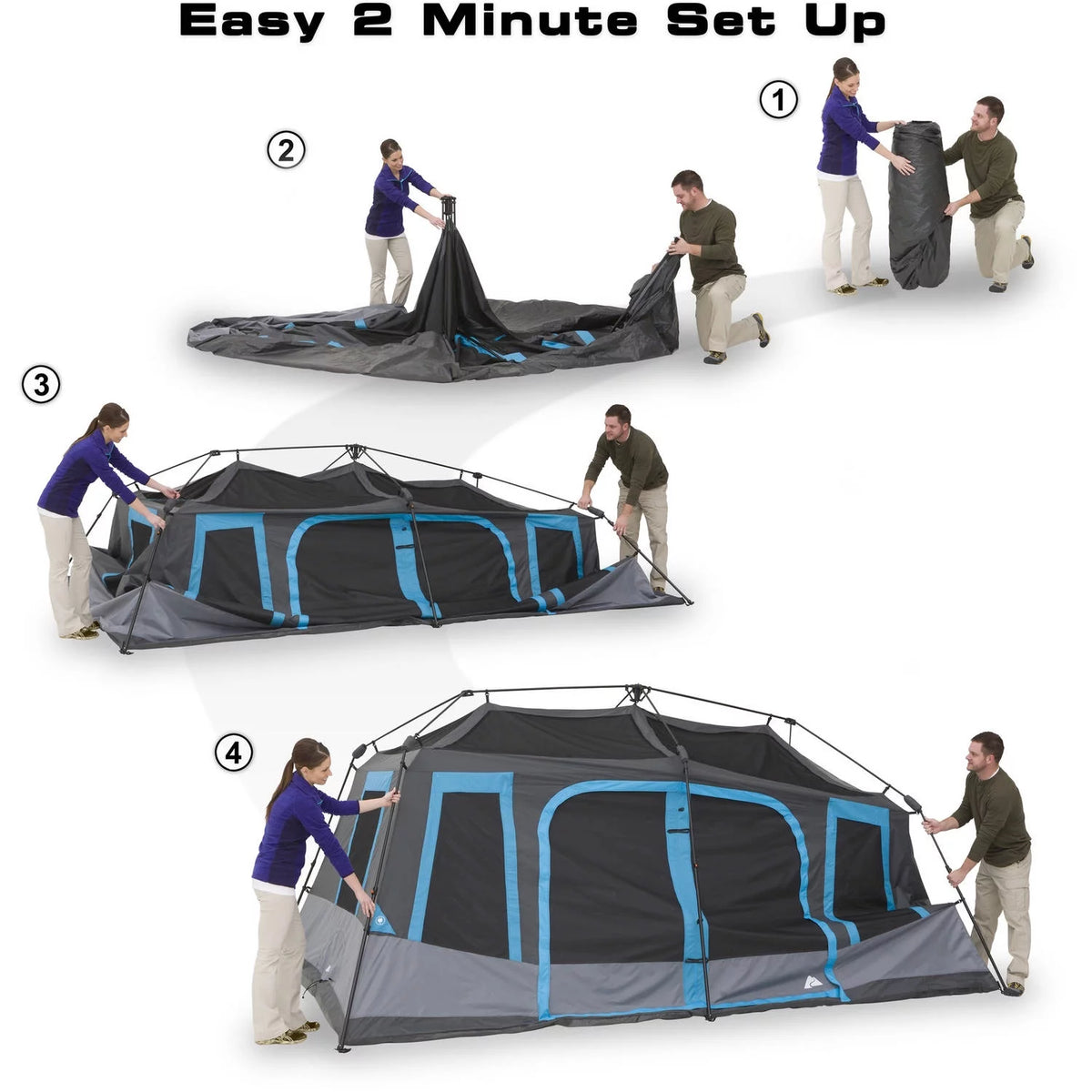 14'x10' 10-Person Dark Rest Instant Cabin Tent J196182