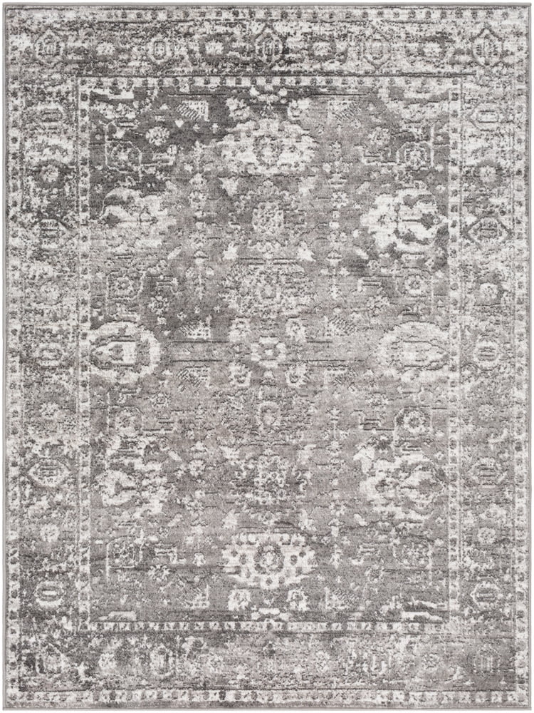 Charcoal Distressed Area Rug P1680