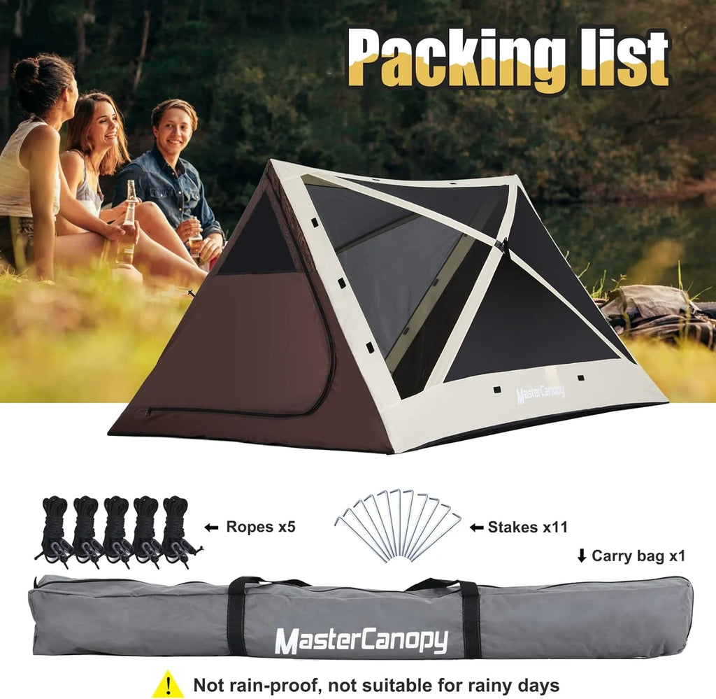 Beige Coffee 7x7 Screen House Camping Tent I90615
