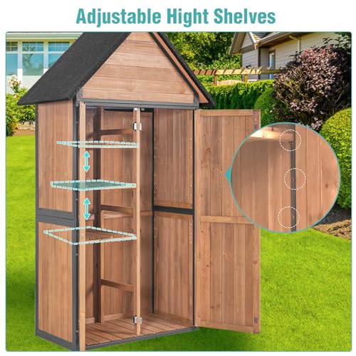 Outdoor Storage Shed with Adjustable Shelves D961